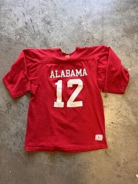 vtg Alabama Crimson Tide Champion Blue Bar Shirt Men's Football jersey 70s Large